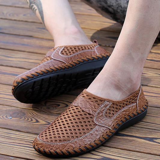 Wholesale Cheap Loafer Men Shoes Mesh Casual Men Shoes Breathable Men Leather Loafer Shoes