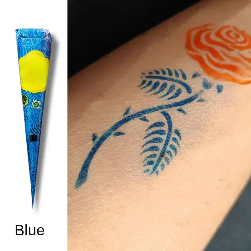 Natural Temporary Flash Tattoo Paste Black Henna Body Paint Arts Disposable Cones Sexy Tattoo Cream Indian Wedding Fashion