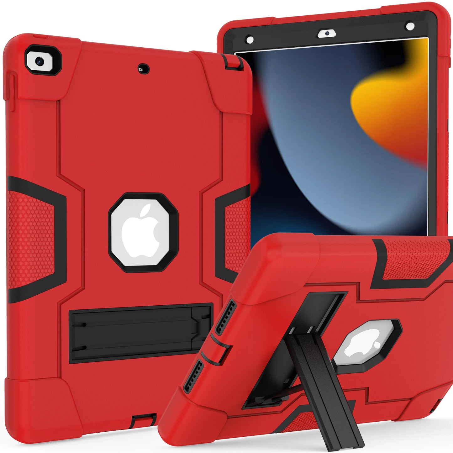 Rugged Case For iPad 10.2 2019 2020 2021 (7th 8th 9th Generation) 3-Layer Protection Cover Shockproof Built-in Kickstand Funda