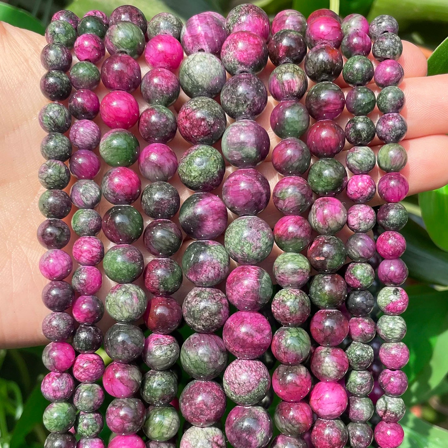 Natural Stone Beads Tourmaline Persian Jades Round Loose Stone Beads For Jewelry Making DIY Bracelet Earrings Accessories 15''