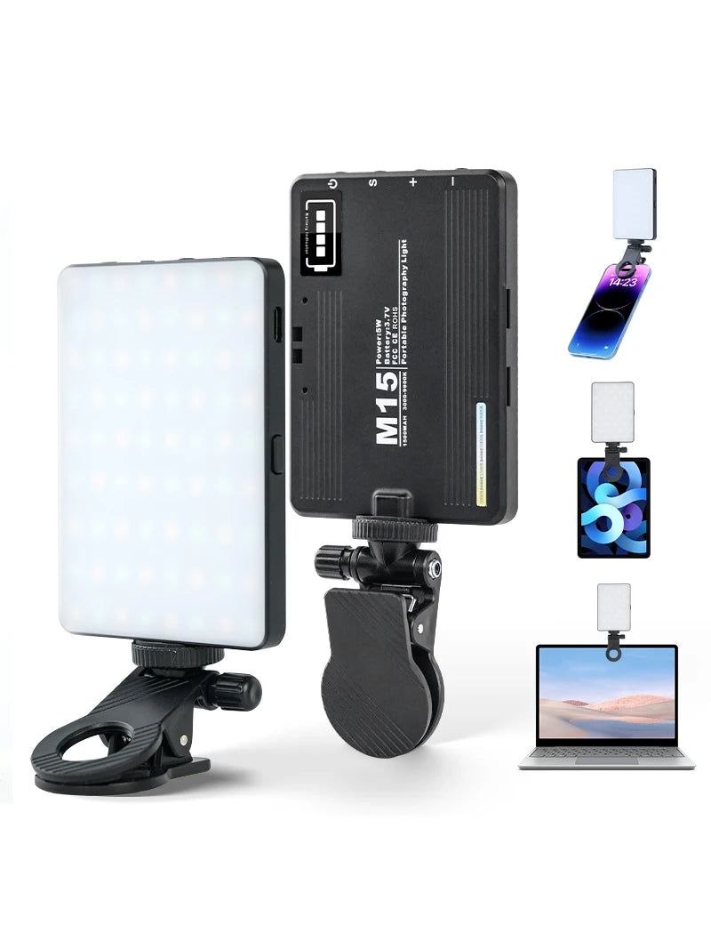 Desiontal Mini video fill light RGB full color ambient light selfie LED color temperature adjustable for camera,iphone,computer