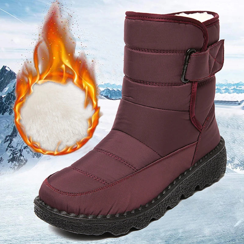 Waterproof Snow Boots for Women 2023 Non-slip Warm Winter Shoes Woman Thicken Plush Platform Ankle Boots Cotton Padded Shoes