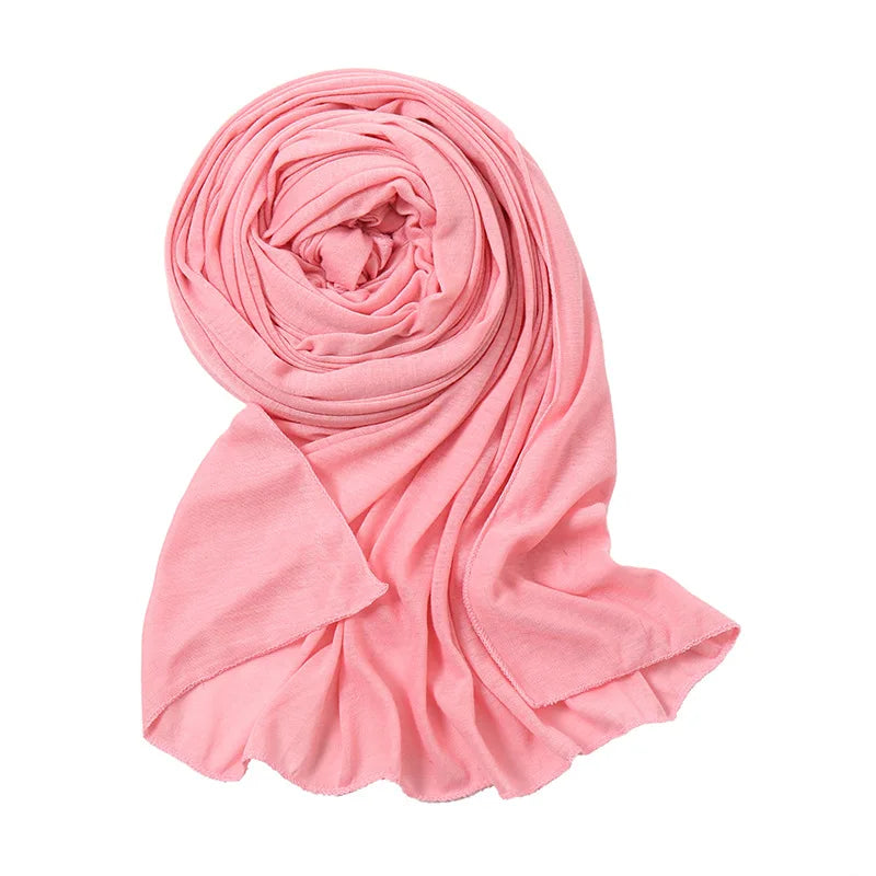 New 43 Colors Modal Cotton Jersey Hijab Scarf For Muslim Women Shawl Plain Hijabs Scarves Headscarf African Lady Turban Ramadan