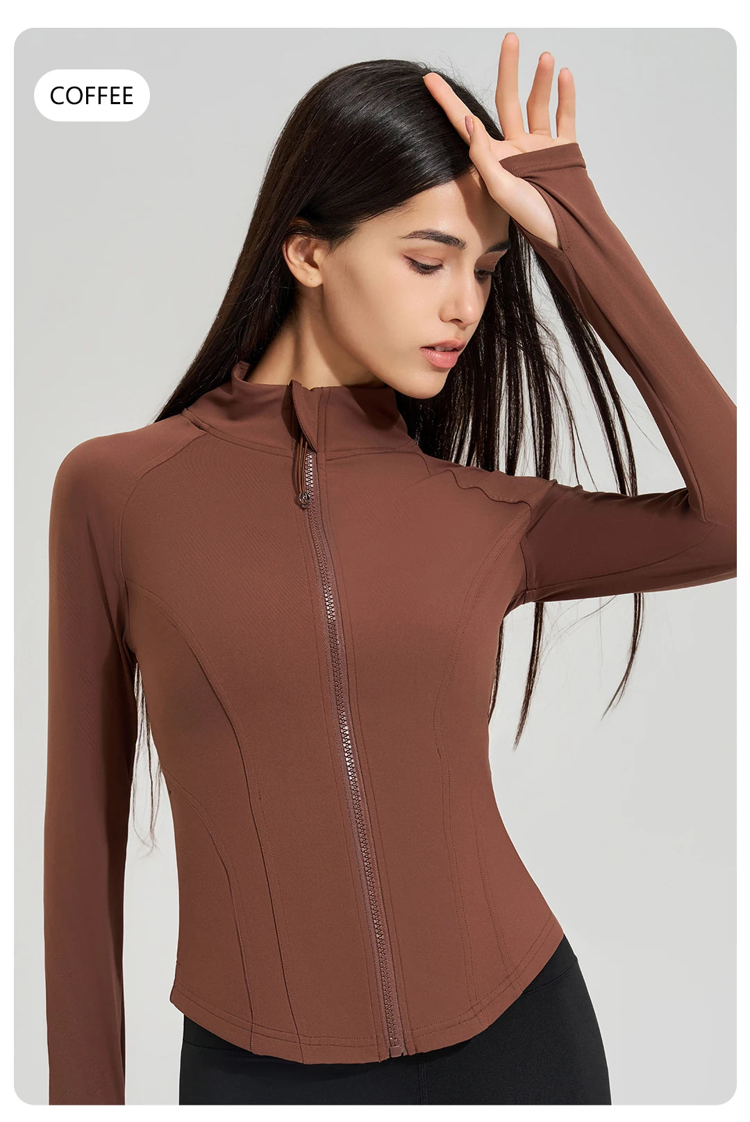 Exercise jacket yoga fitness clothing long-sleeved women four seasons running fast dry tight tops gym yoga jacket