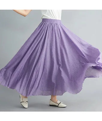 Fashion Cotton Linen Clothes Women Skirts Maxi Y2k Elegant Streetwear Saia Ropa Mujer Casual Vestido Long Skirt Faldas Harajuku