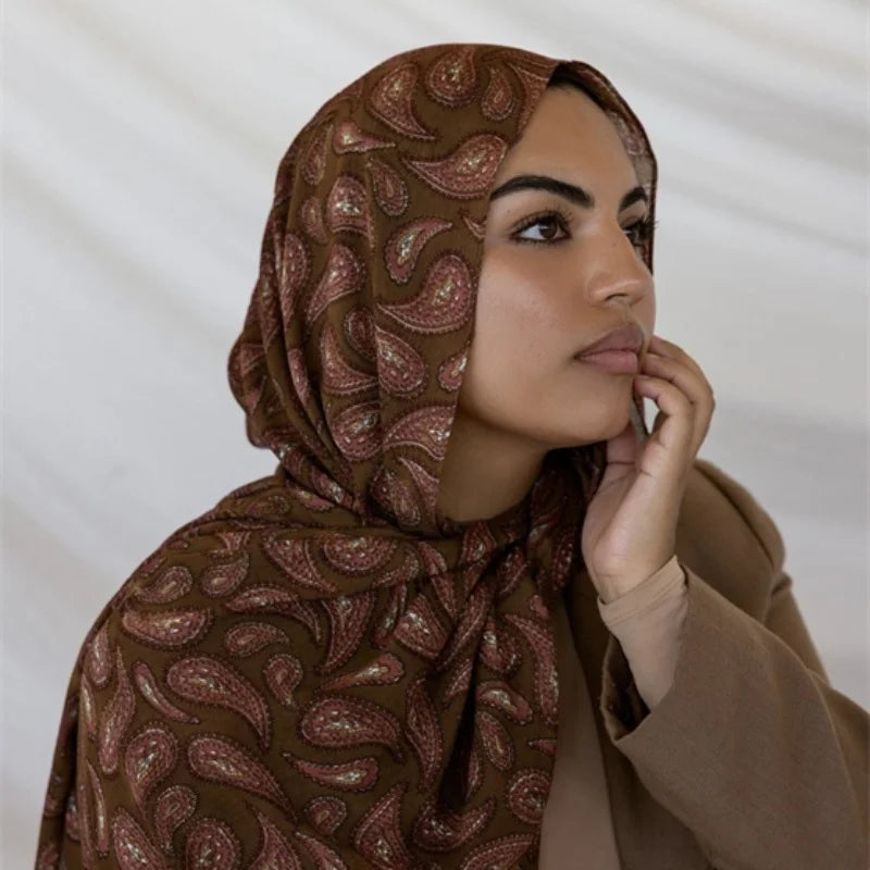 Women Head Scarf Polyester Head Cover Islamic Turban Mercerized Cotton Female Cap Muslim Hijab Inner Hijab Solid Color Cap