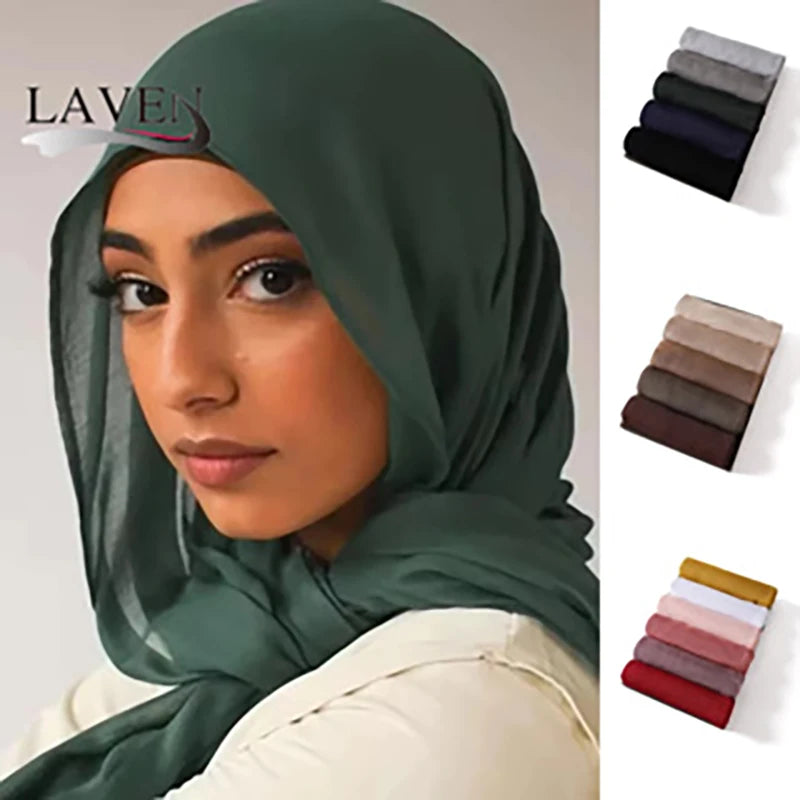 Hot Sale Rayon Cotton Hijab Shawl Wrap Lady Big Size Musulman Hijabs Headband Solid  Color Islamic Turban Soft Headscarf