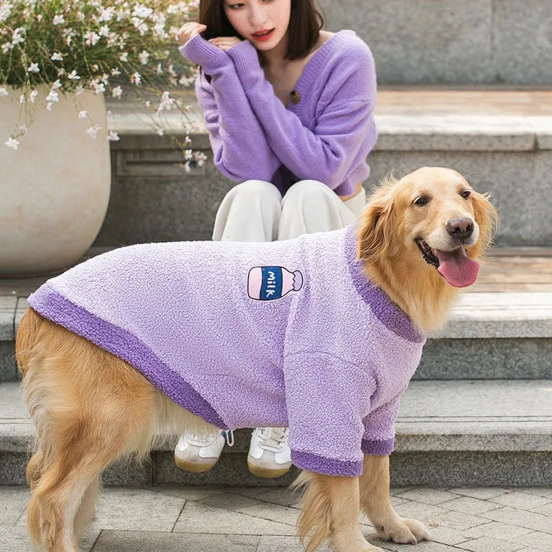 Dog Clothes for Large Dogs Fleece Dog Hoodies Autumn Winter Pet Dog Pajamas Big Dogs Coat Golden Retriever Labrador Costumes