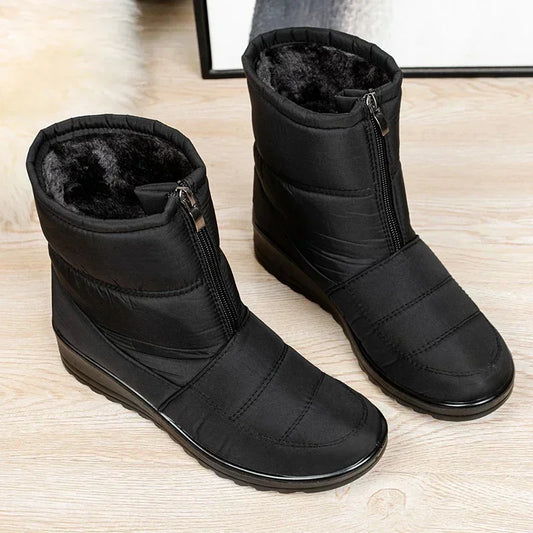 Waterproof Snow Boots for Women Warm Shoes for Women Fur Ankle Boots Non Slip Cotton Padded Shoes Female New Zipper Botas Mujer