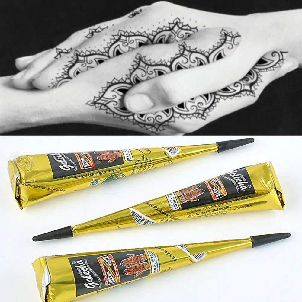 Natural Colors Temporary Paint Henna Paint Body Cones Mehandi Ink Indian Henna Temporary Tattoo Herbal Henna Cones Body Art