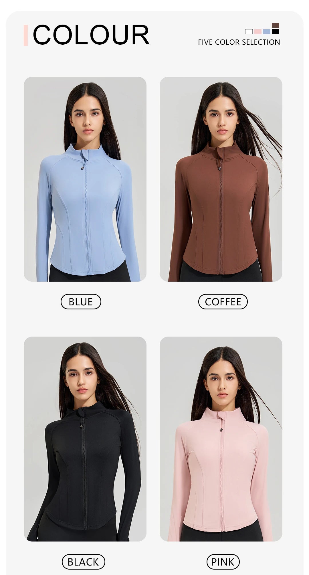 Exercise jacket yoga fitness clothing long-sleeved women four seasons running fast dry tight tops gym yoga jacket