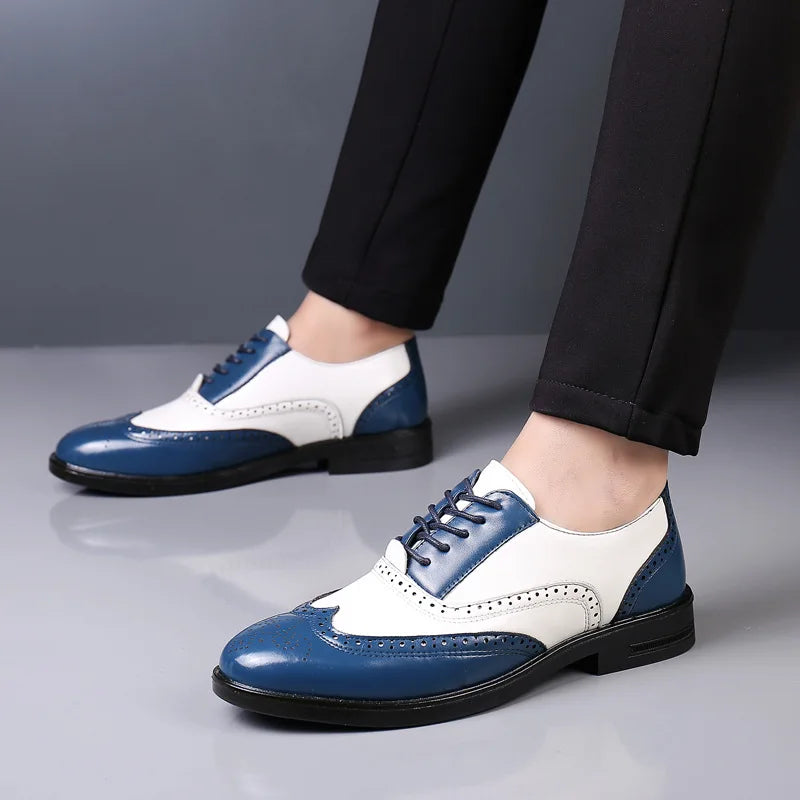 Leather Brogues Men Big Size Fashion Wedding Party Men Dress Shoes Italian Designer Male Drivng Formal Shoes Lace Up Men Oxfords