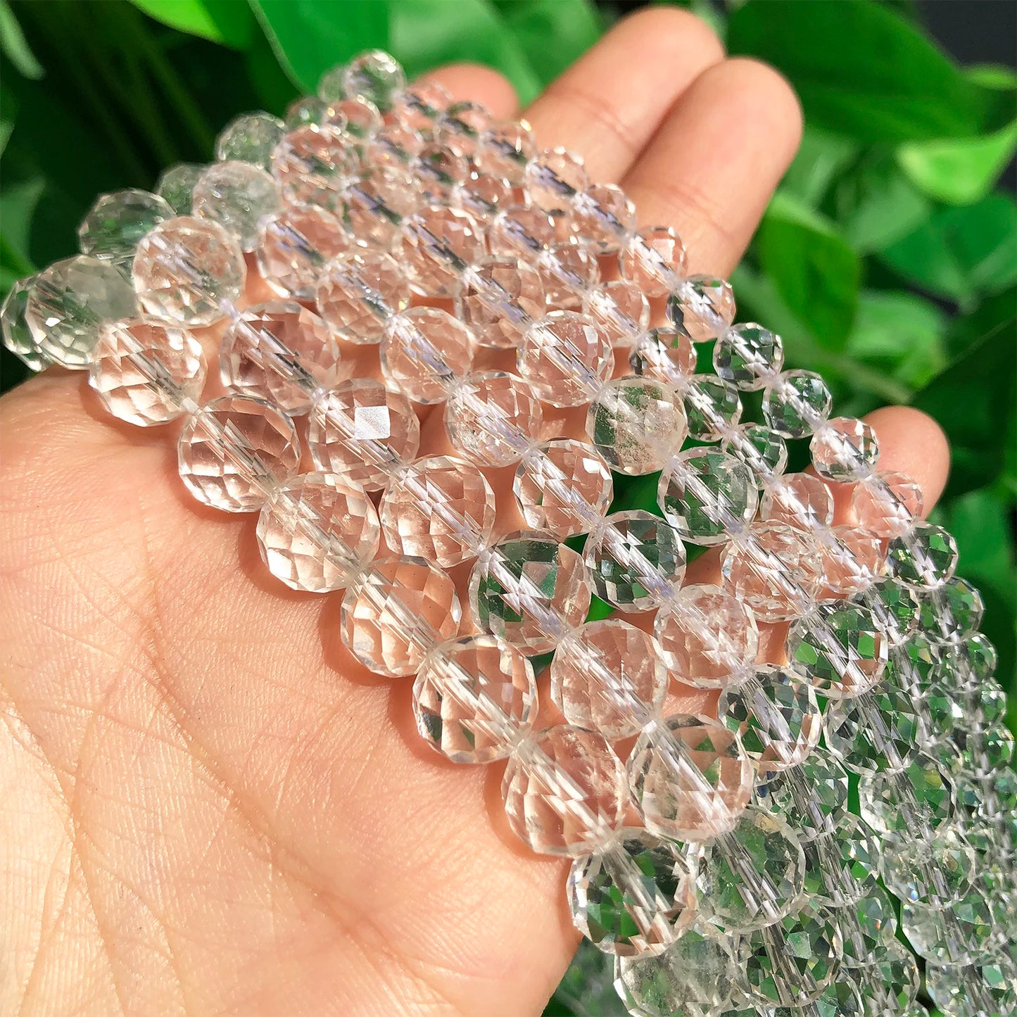 Natural White Clear Quartz Genuine Stone Beads Faceted Loose Spacer Beads for Jewelry DIY Making Charms Bracelet Accessories