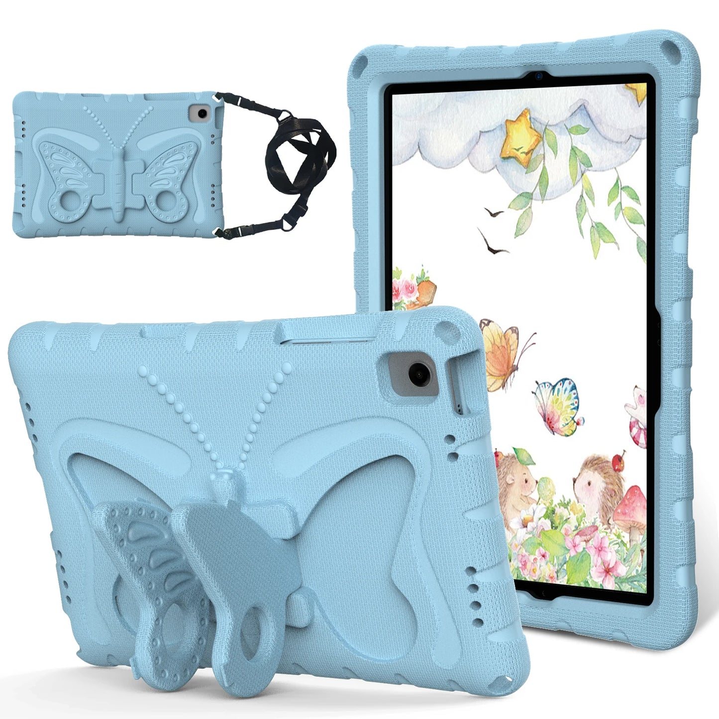 EVA Butterfly Kids Case For Galaxy Tab A9 8.7" Plus 11" A7 Lite SM-X110 X115 X210 X216 T220 T225 Stand Cover For A 8.0 T290 T295