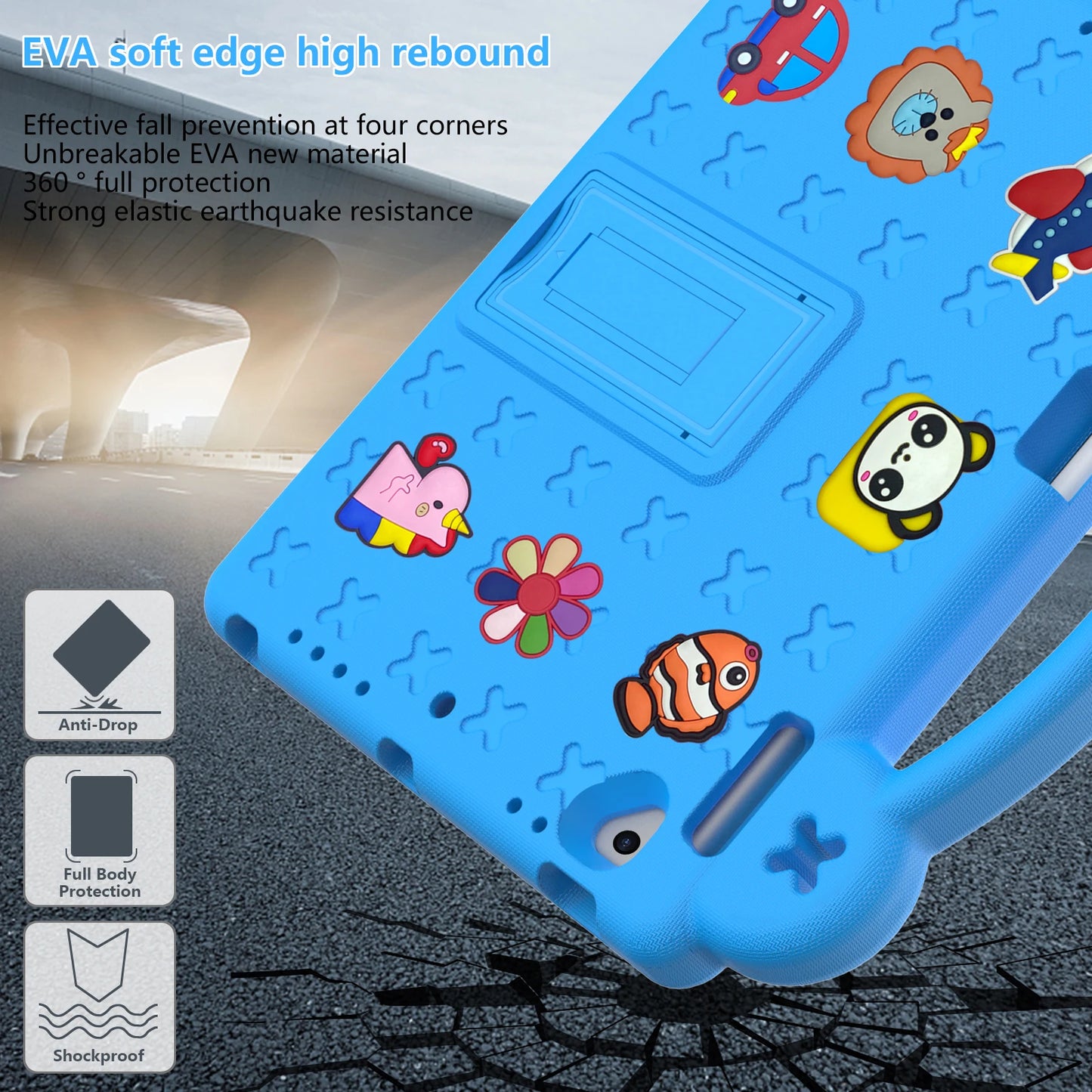 EVA Bear Stand Case For iPad 10th Air 4 5 10.9 Pro 11 10.5 9.7 2017 2018 Air 3 2 1 10.2 7-8-9th Kids Cover For Mini 1 2 3 4 5 6