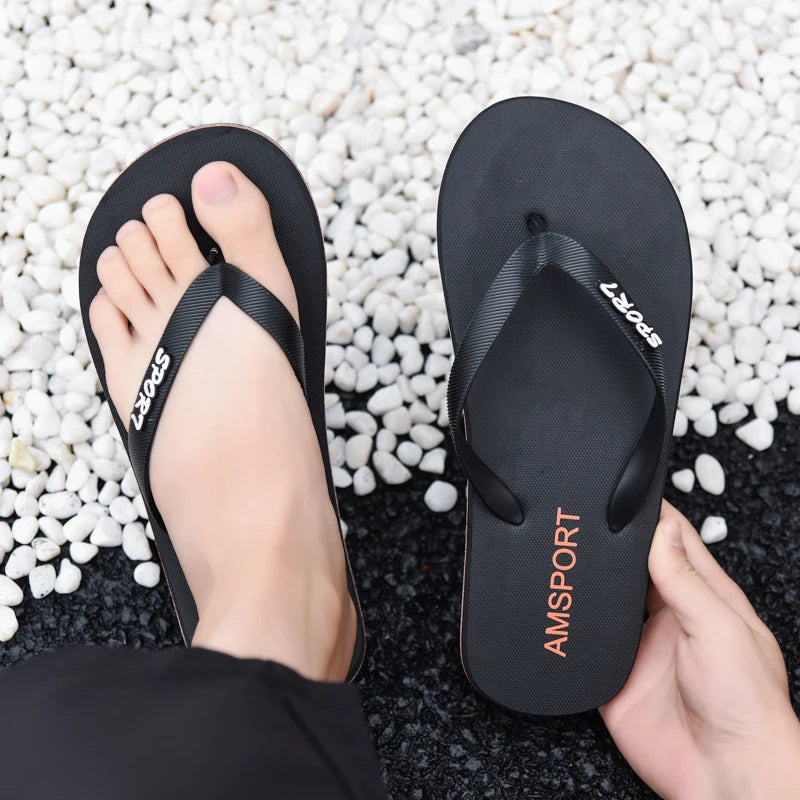 Men's flip flops for summer wear, new outdoor daily anti slip splint flip flops for men's beach shoes