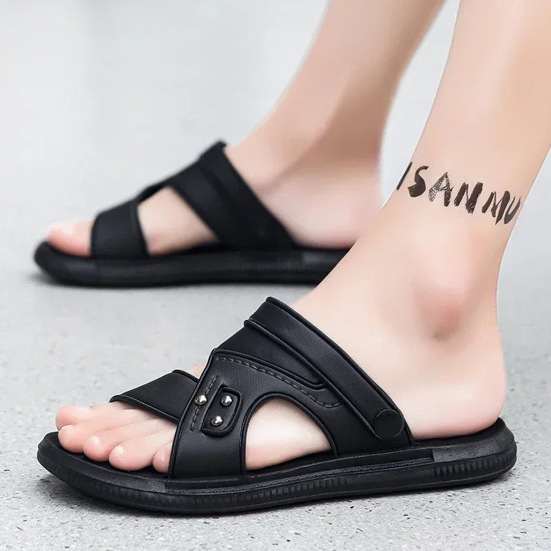 2024 Adult Leather Men's Sandals Original Brand Shoes Summer Shoes Outdoor Sandals Trend Comfortable Men's Sandals Trend