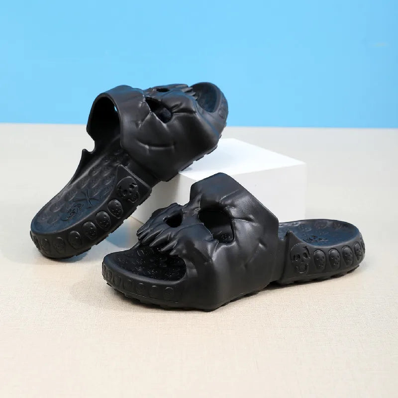 2024 Skull Thick Bottom Cloud Slippers Women Lightweight Soft Sole Platform Sandals Woman Casual Non-slip Beach Shoes Slides