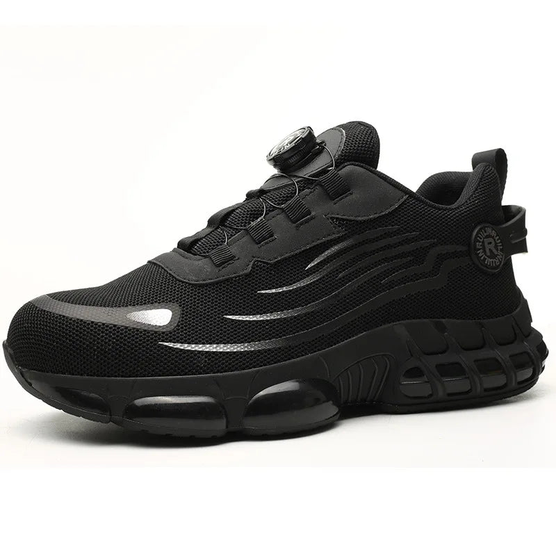 Rotary Button Safety Shoes Men Steel Toe Sneakers Puncture Proof Work Safety Boots Air Cushion Sport Work Shoes Anti-smash Boots