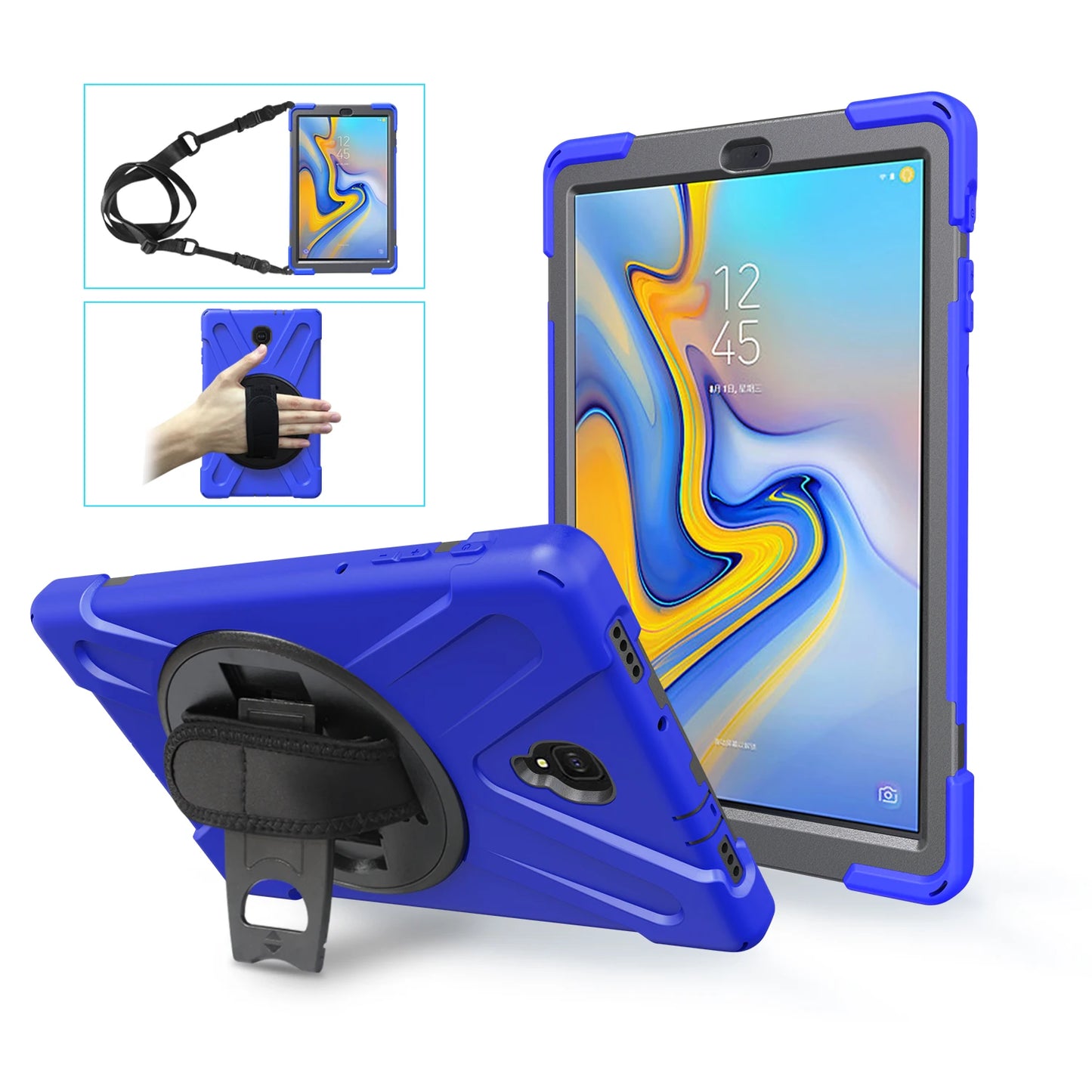 Rotating Hybrid Case For Samsung Galaxy Tab S5E SM-T720 T725 A 10.5 T590 T595 10.1 T510 T515 Rugged Cover Hand Shoulder Strap