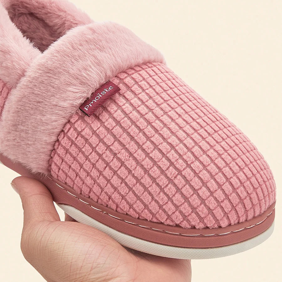 Winter Home Slippers for Women Bedroom Anti-slip House Cotton Shoes Warm Plush Couples Indoor Slippers