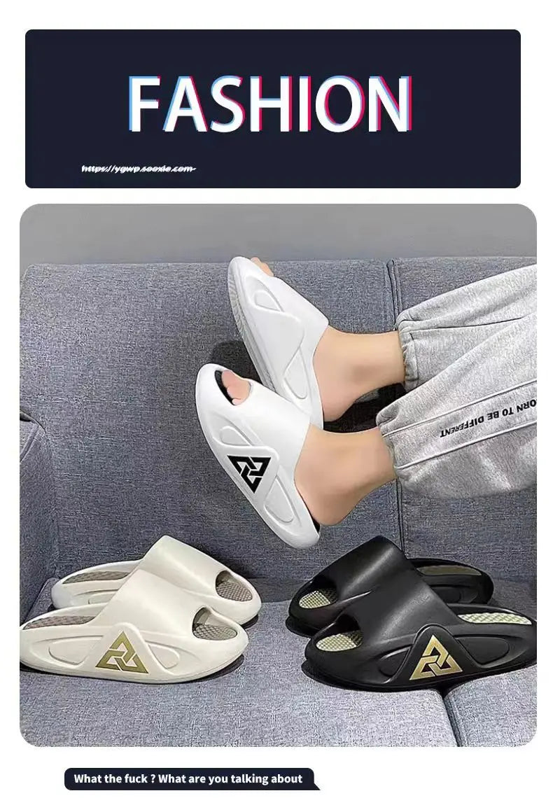 Men's Summer Soft Air Cushioned Casual Slippers EVA Extra Thick Sole Sandals Outdoor Shoes Fashionable Outgoing Sandals Hombre