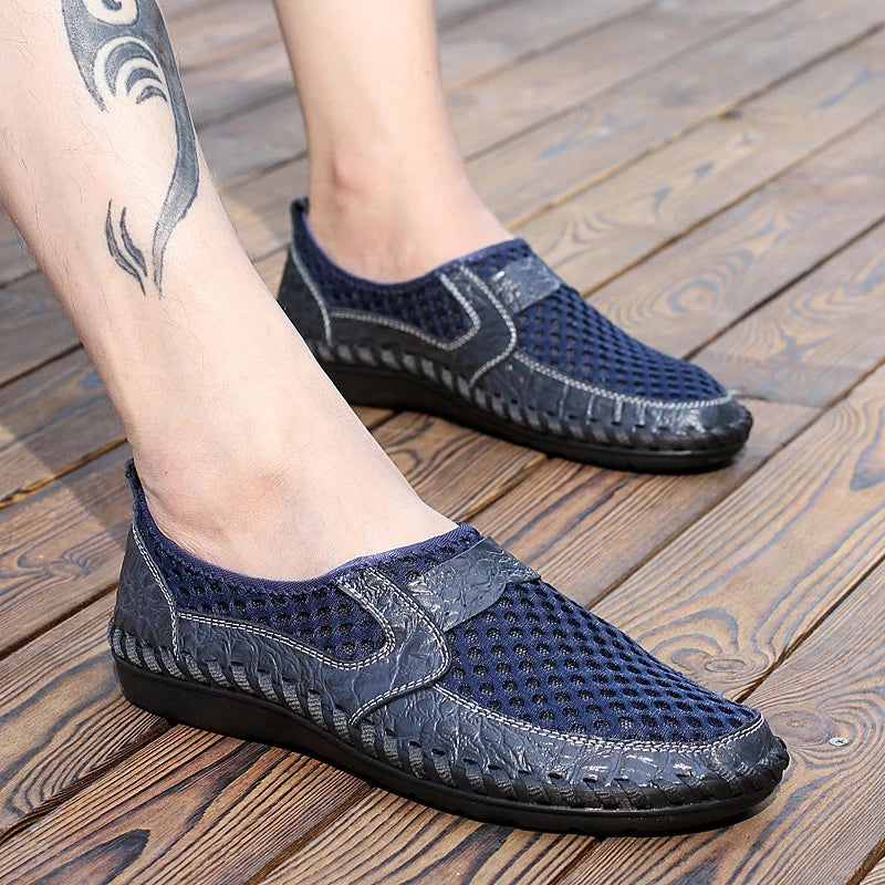 Wholesale Cheap Loafer Men Shoes Mesh Casual Men Shoes Breathable Men Leather Loafer Shoes