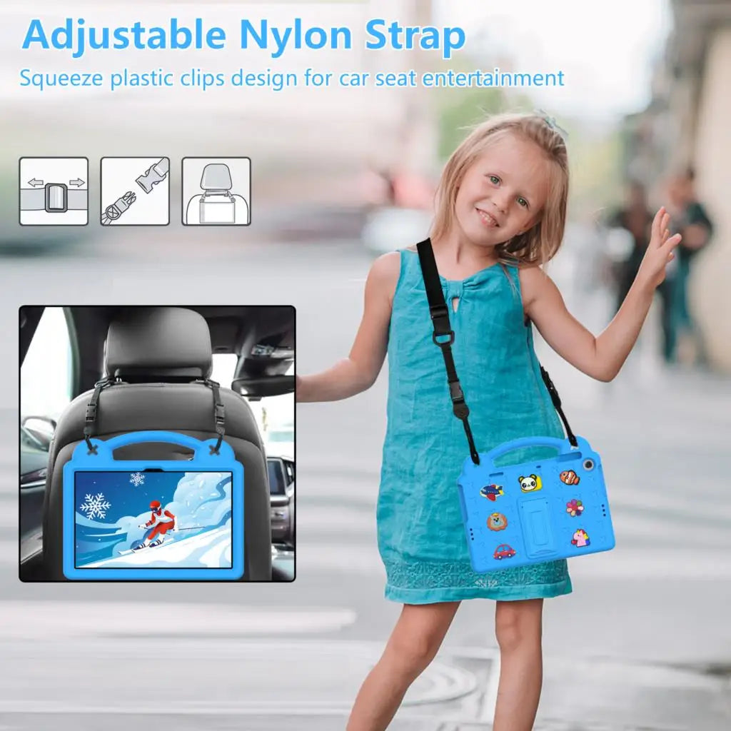 EVA Stand Case For Lenovo Tab M8 4th Gen TB-300XU TB-8505F 8506F 8705F Shockproof Kids DIY Cover For K10 M10 P10 Holder Strap