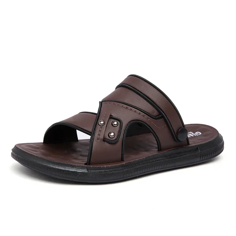 2024 Adult Leather Men's Sandals Original Brand Shoes Summer Shoes Outdoor Sandals Trend Comfortable Men's Sandals Trend