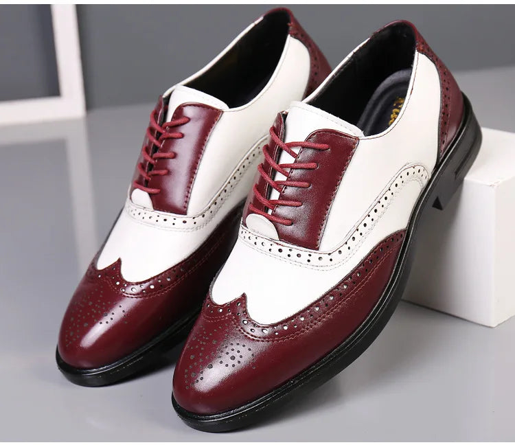 Leather Brogues Men Big Size Fashion Wedding Party Men Dress Shoes Italian Designer Male Drivng Formal Shoes Lace Up Men Oxfords