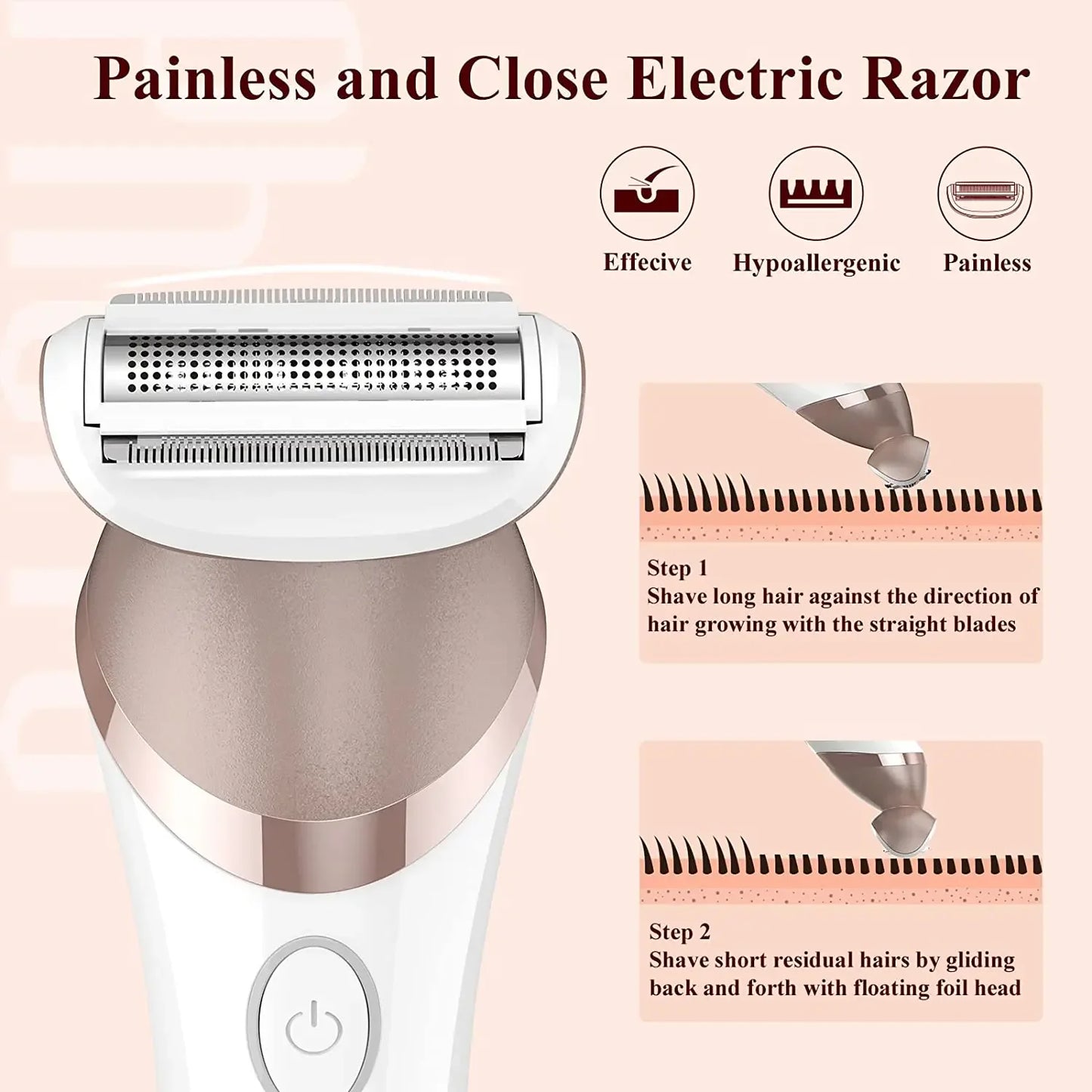 6in1 Women Epilator Electric Hair Removal Facial Body Lady Shaver Bikini Legs Arms Armpit Hair Remover Underarms Rechargeable