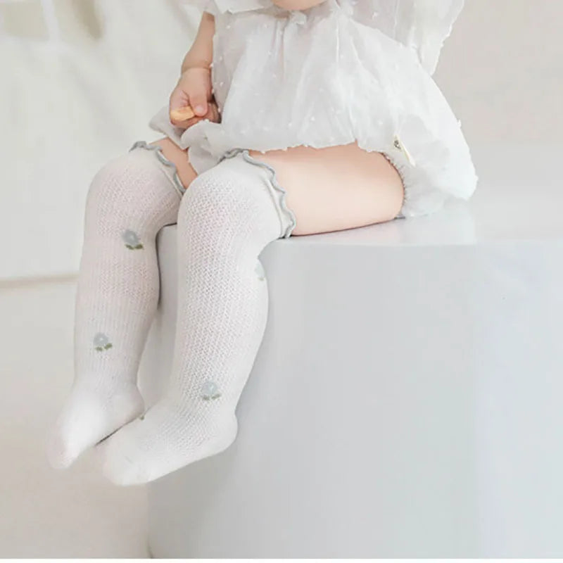 Summer Lovely Baby Socks Thin Newborn Over-Knee Long Tube Cotton Stockings Infant Anti-mosquito Socks