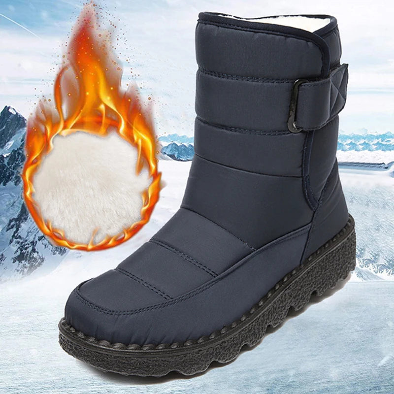 Waterproof Snow Boots for Women 2023 Non-slip Warm Winter Shoes Woman Thicken Plush Platform Ankle Boots Cotton Padded Shoes