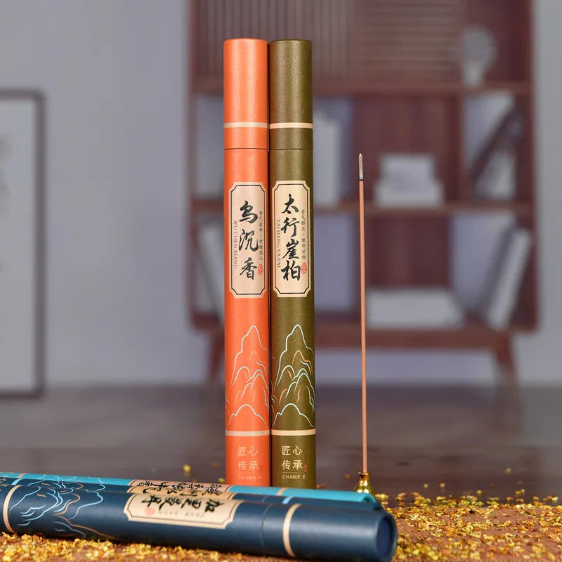 FY 40Pcs Natural Sandalwood Incense Sticks Tea Room Yoga Home Incense Stick Aroma Blessing Ceremony Pray Buddha Aromatherapy