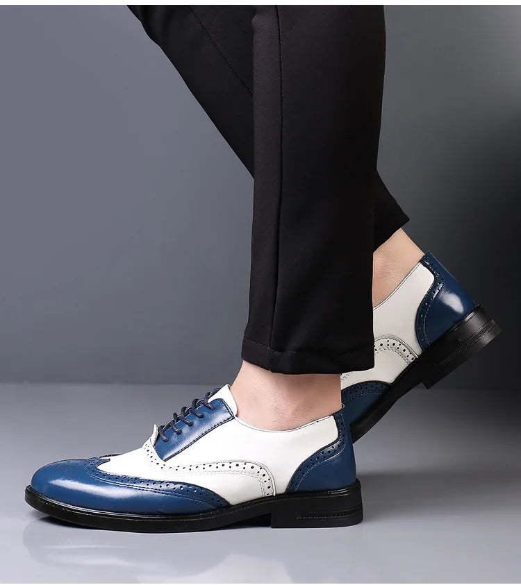 Leather Brogues Men Big Size Fashion Wedding Party Men Dress Shoes Italian Designer Male Drivng Formal Shoes Lace Up Men Oxfords