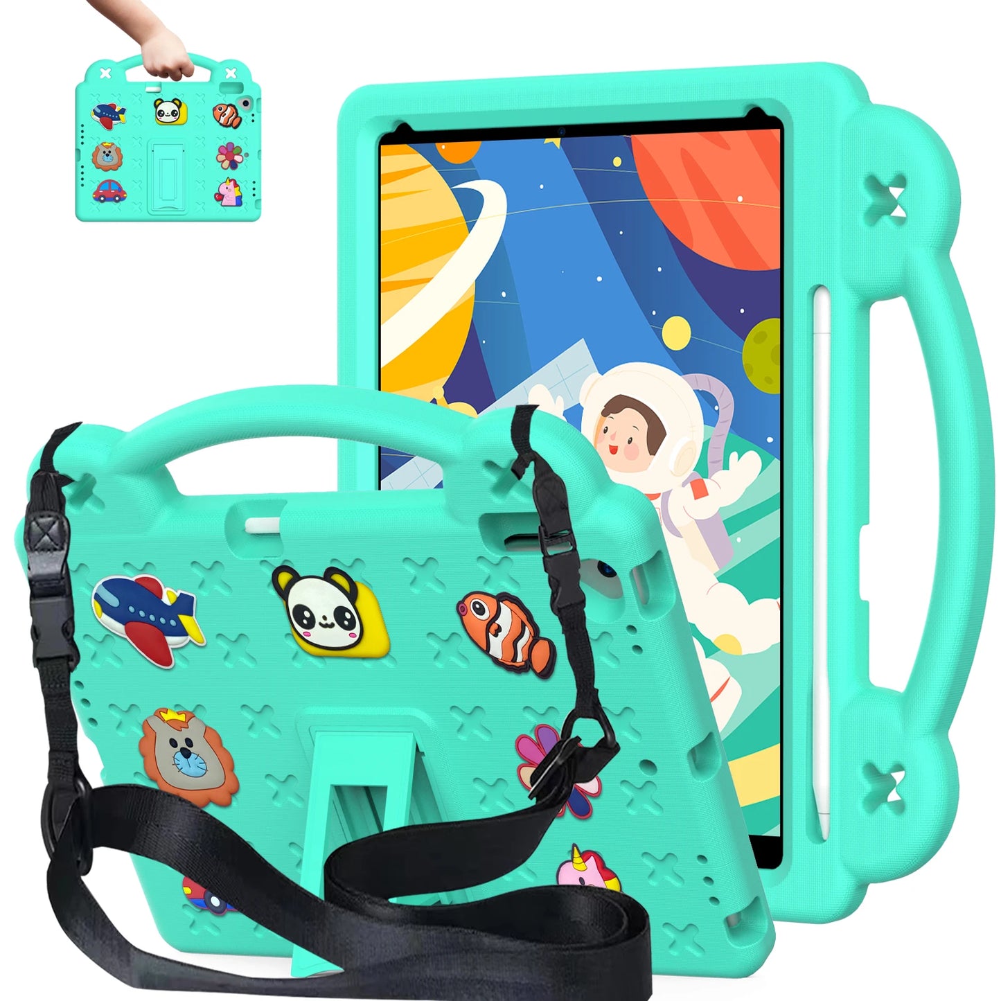 EVA Bear Stand Case For iPad 10th Air 4 5 10.9 Pro 11 10.5 9.7 2017 2018 Air 3 2 1 10.2 7-8-9th Kids Cover For Mini 1 2 3 4 5 6