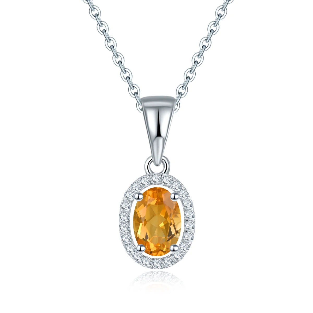 Natural Citrine 925 Sterling Silver Pendant 0.75 Carat Genuine Gemstone Classic Style Fine Jewelry for Valentine Day's Gift