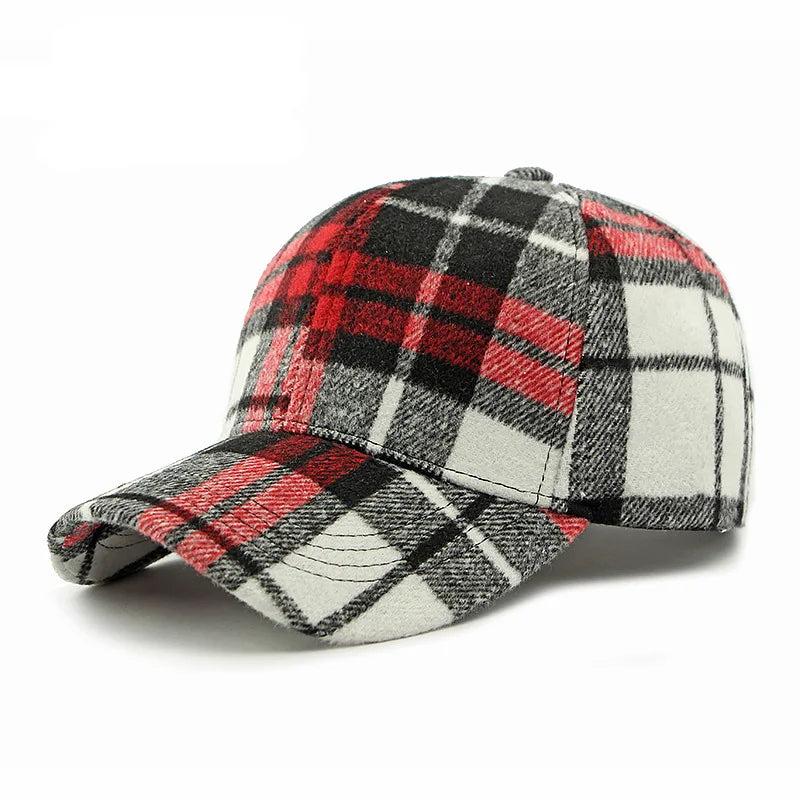 Chic British Plaid Baseball Cap for Women - Adjustable, Sun-Protective & Stylish Dad Hat with Casual Fit