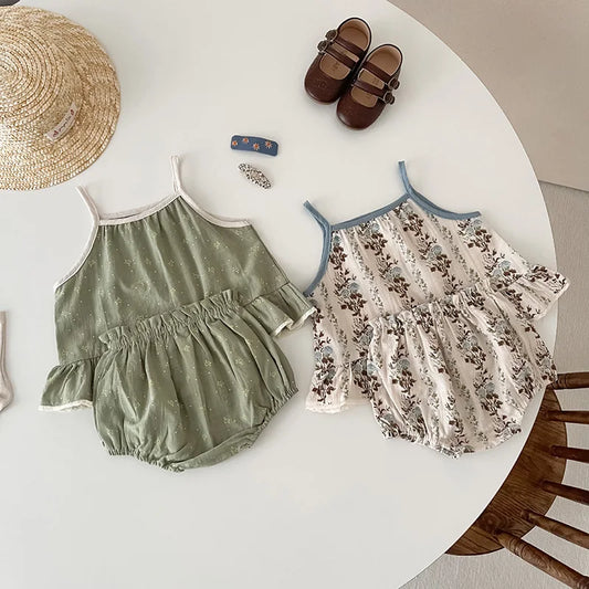 Summer Baby waistcoat Clothing Set Infant Girls Camisole And Bloomer 2 Pcs Toddler Outfit