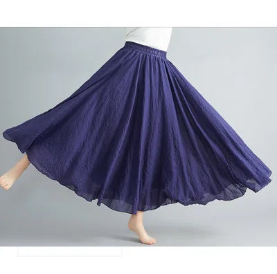 Fashion Cotton Linen Clothes Women Skirts Maxi Y2k Elegant Streetwear Saia Ropa Mujer Casual Vestido Long Skirt Faldas Harajuku