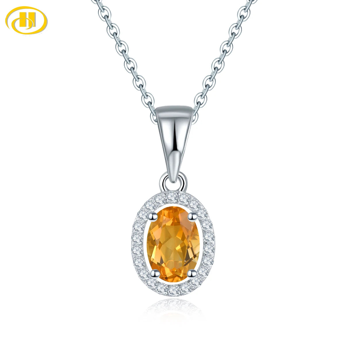 Natural Citrine 925 Sterling Silver Pendant 0.75 Carat Genuine Gemstone Classic Style Fine Jewelry for Valentine Day's Gift