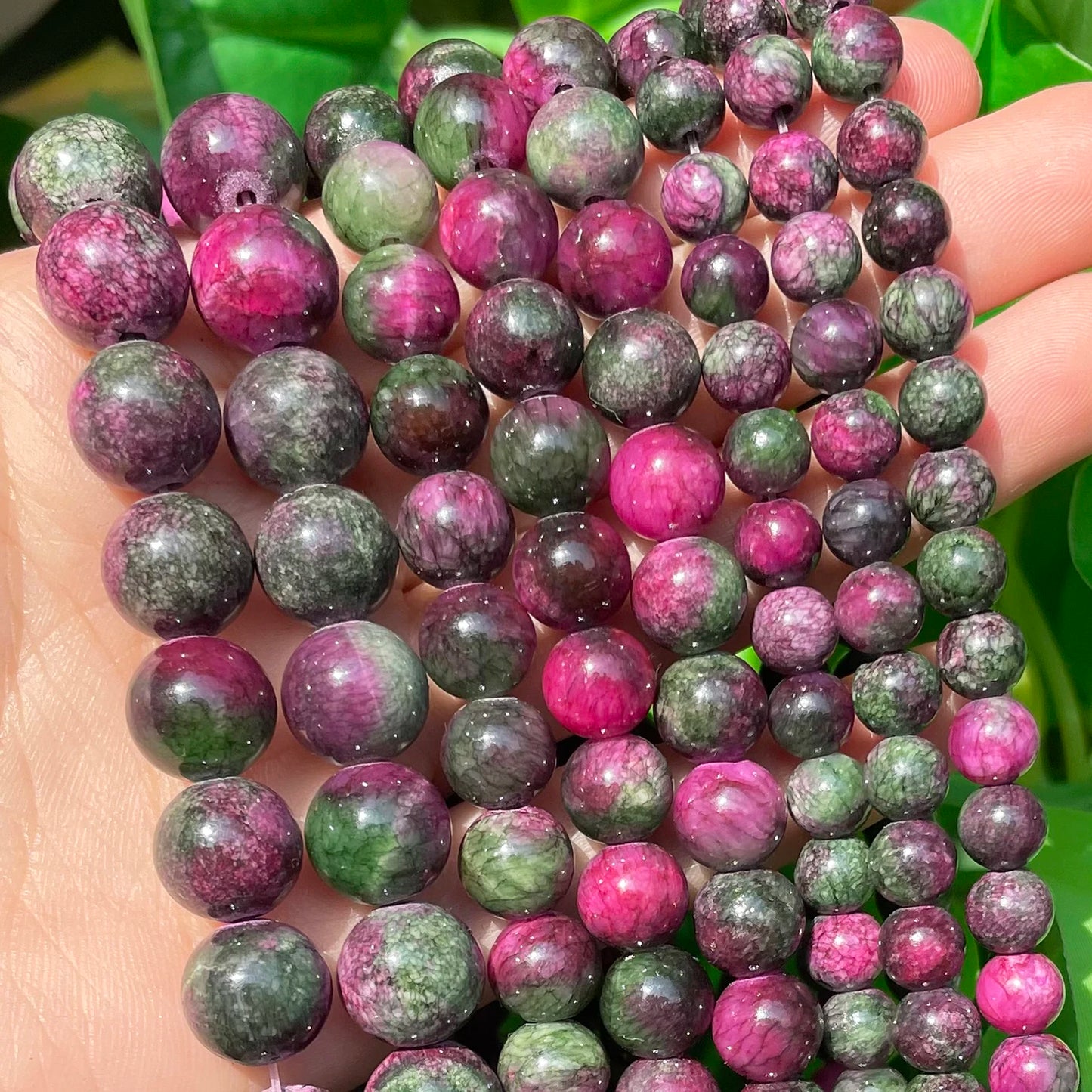 Natural Stone Beads Tourmaline Persian Jades Round Loose Stone Beads For Jewelry Making DIY Bracelet Earrings Accessories 15''