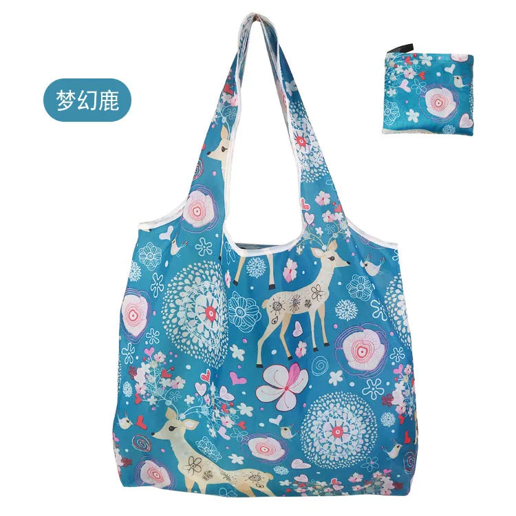 Large Shopping Bag Reusable Eco Bag Grocery Package Beach Toy Storage Bags Shoulder Shopping Pouch Foldable Tote Pouch Package