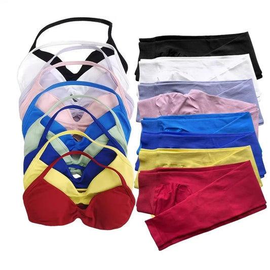 Four Seasons New Gym Fashion Yoga Gym Clothing Hip Pants Neck Bra Comfortable Dopamine Pilates Set