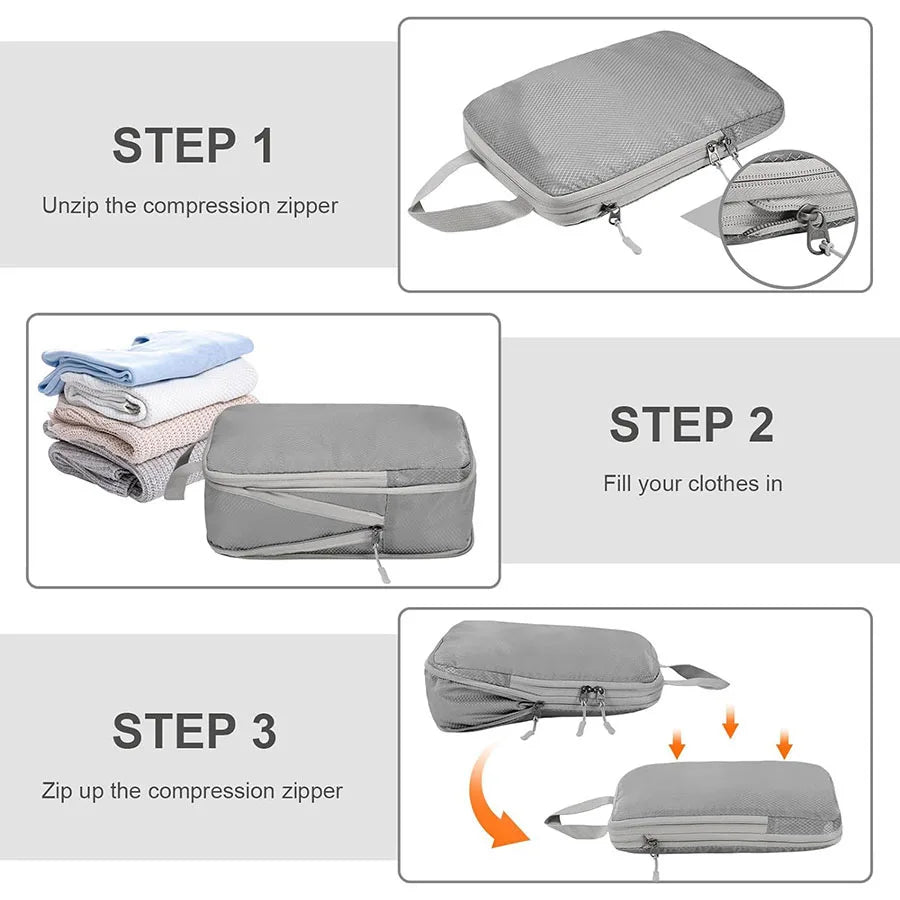 4 pcs Travel storage bag set  pvc storage bag luggage storage bag wear-resistant compression storage bag