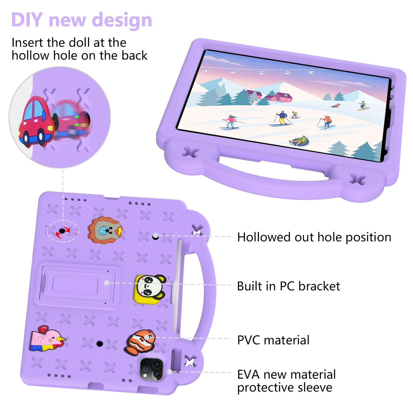 EVA Bear Stand Case For iPad 10th Air 4 5 10.9 Pro 11 10.5 9.7 2017 2018 Air 3 2 1 10.2 7-8-9th Kids Cover For Mini 1 2 3 4 5 6