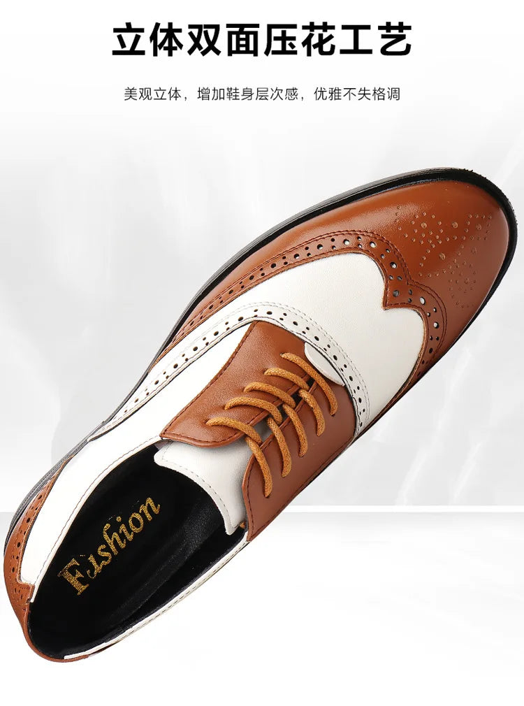 Leather Brogues Men Big Size Fashion Wedding Party Men Dress Shoes Italian Designer Male Drivng Formal Shoes Lace Up Men Oxfords