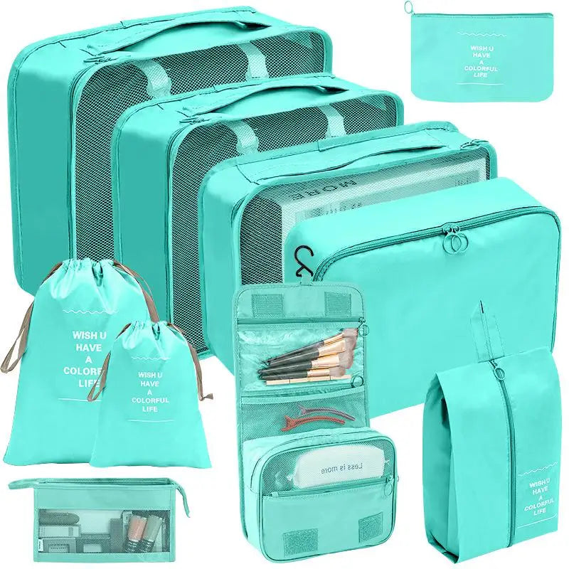 7/8/9/10 Pcs Set Travel Organizer Storage Bags Suitcase Packing Cubes Set Cases Portable Luggage Clothes Shoe Tidy Pouch Folding