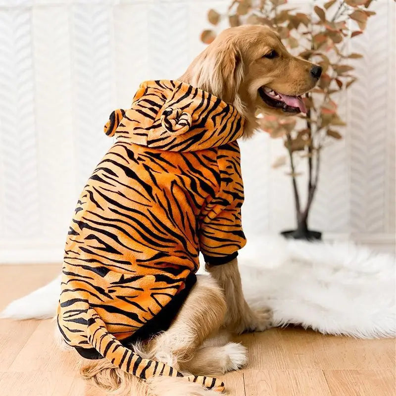 Large Dog Clothes Funny Dinosaur Pet Clothing Autumn Winter Warm Dog Hoody Coat for Medium Big Dogs Labrador Golden Retriever