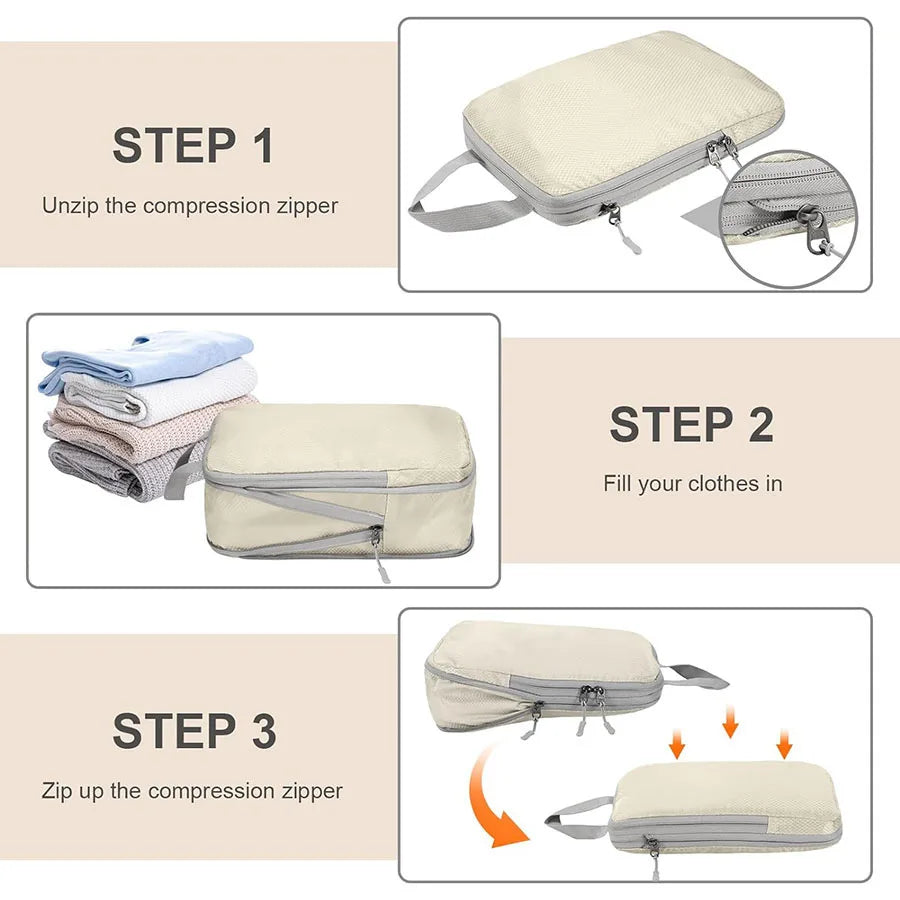 4 pcs Travel storage bag set  pvc storage bag luggage storage bag wear-resistant compression storage bag